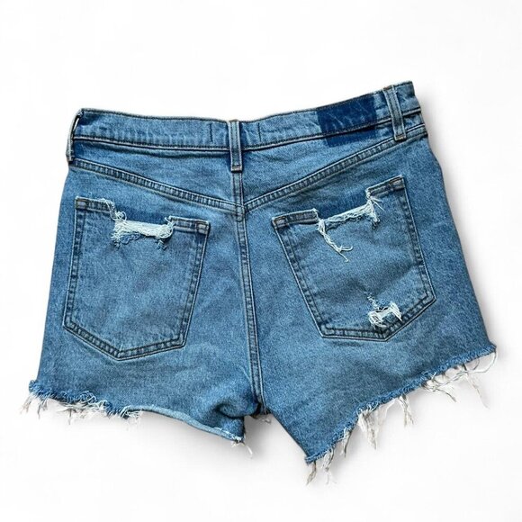 Abercrombie & Fitch Distressed Denim High Ride Mom Jean Shorts size 30/10 - Picture 2 of 3